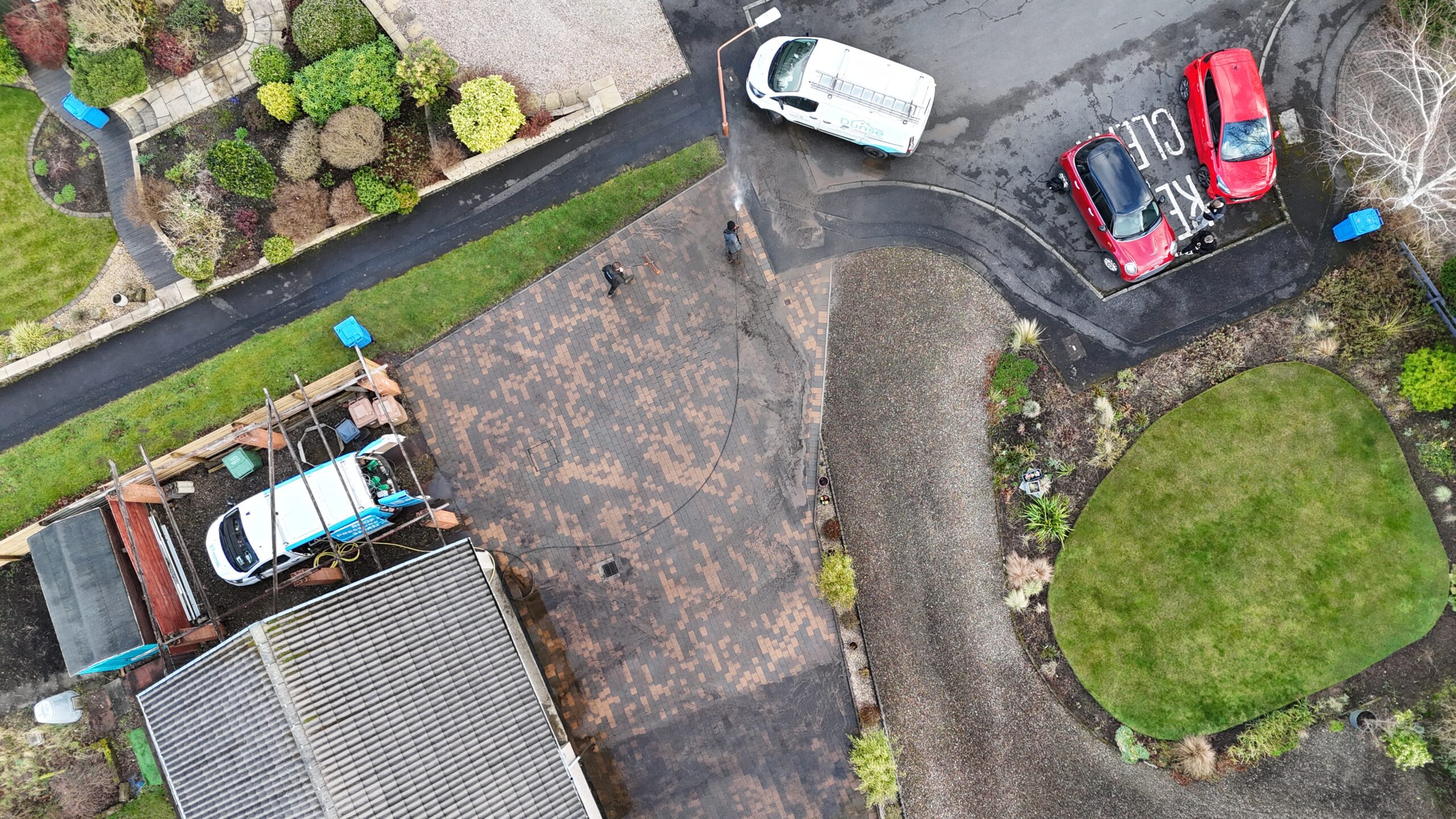 Driveway before pressure washing in Murieston, Livingston